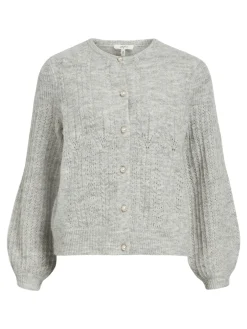 OBJECT Cardigans|Stickat*ALPACKA- OCH YLLEBLANDNING KOFTA Light Grey Melange