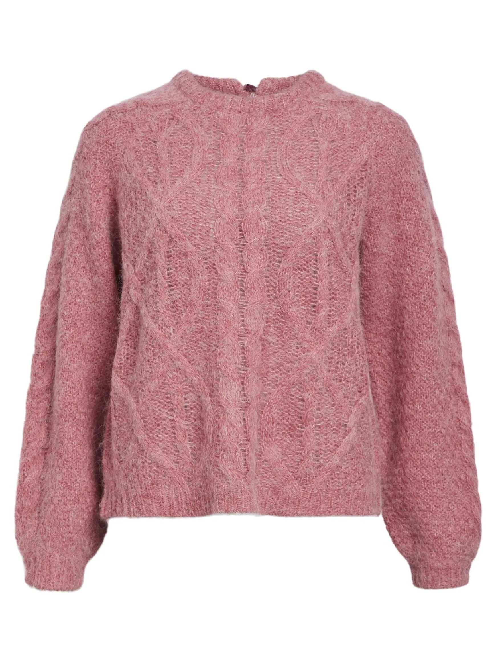OBJECT Stickat*ALPACKAULLBLANDNING STICKAD TRÖJA Slate Rose