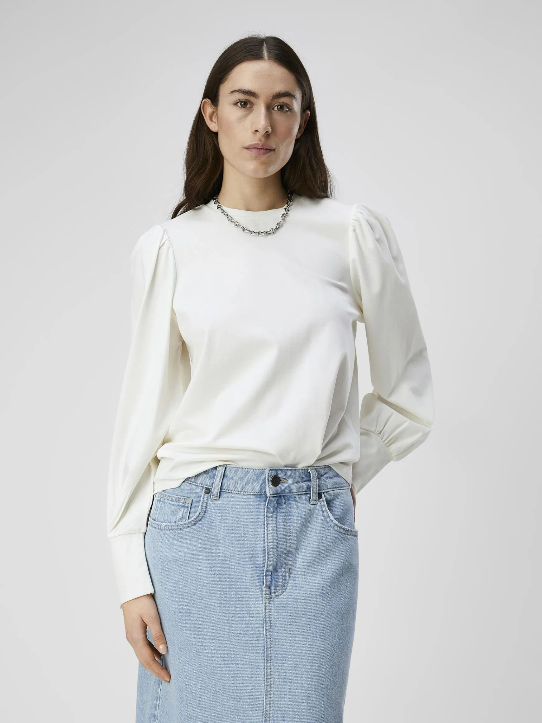 OBJECT Skjortor|Toppar*BALLONGÄRMAD TOPP Cloud Dancer