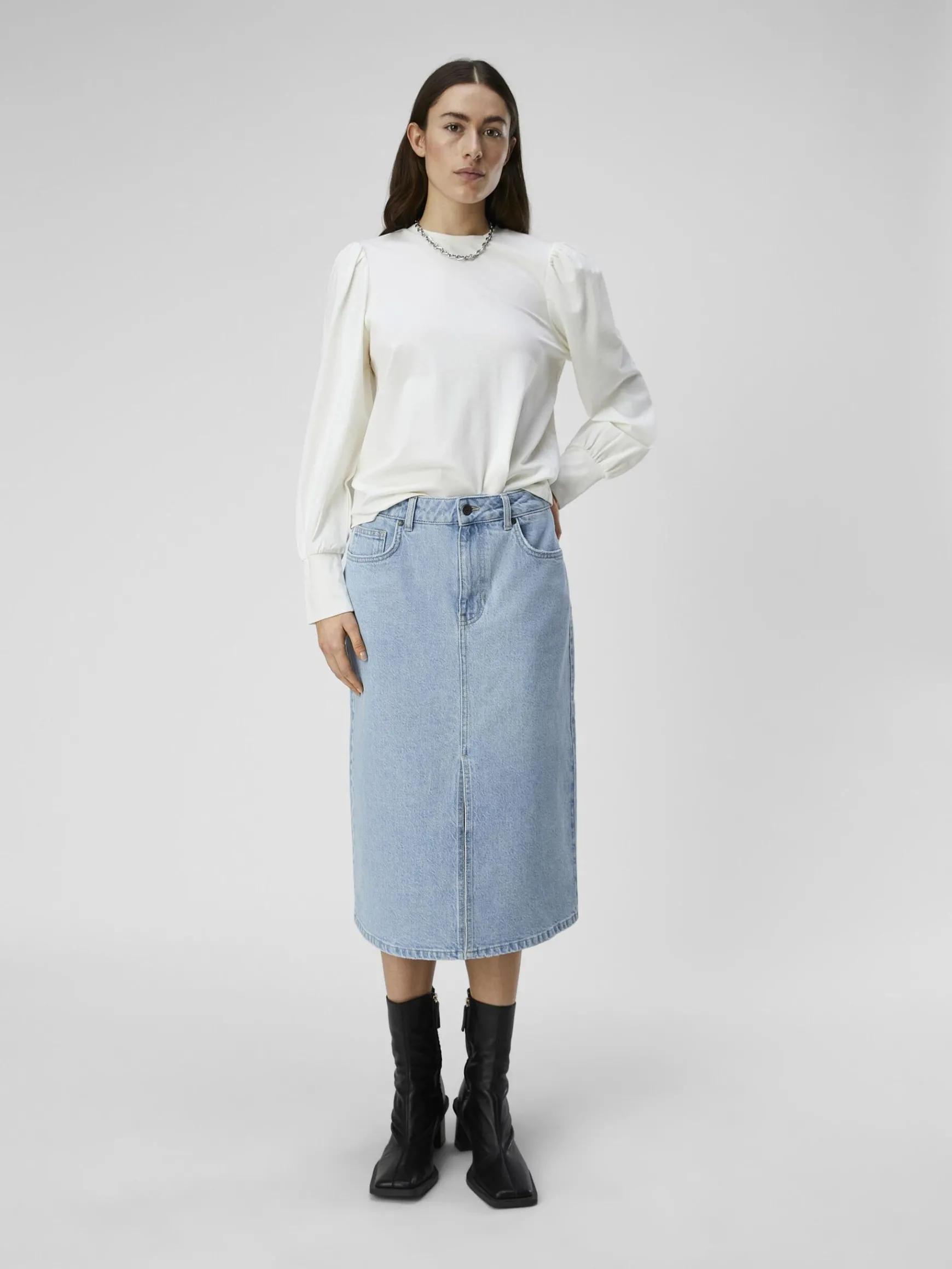 OBJECT Skjortor|Toppar*BALLONGÄRMAD TOPP Cloud Dancer