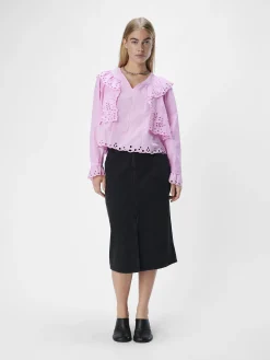 OBJECT Skjortor*BRODERIE ANGLAISE BLUS Pink Frosting