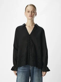OBJECT Skjortor|Toppar*BRODERIE ANGLAISE SKJORTA Black