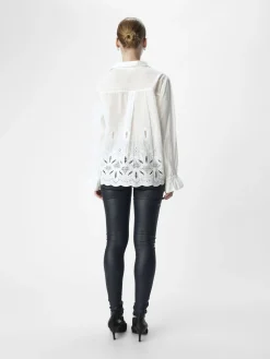 OBJECT Skjortor|Toppar*BRODERIE ANGLAISE SKJORTA Cloud Dancer