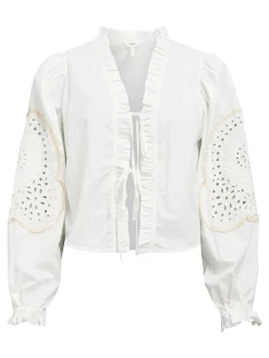 OBJECT Skjortor|Toppar*BRODYRPRYDD SKJORTA White Sand