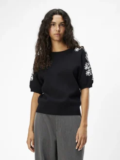 OBJECT Stickat*BRODYRPRYDD STICKAD TOPP Black