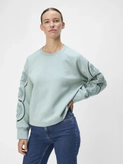 OBJECT Toppar*BRODYRPRYDD SWEATSHIRT Slate