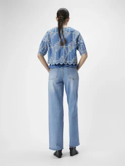 OBJECT Skjortor|Toppar*BRODYRPRYDD TOPP Dark Denim
