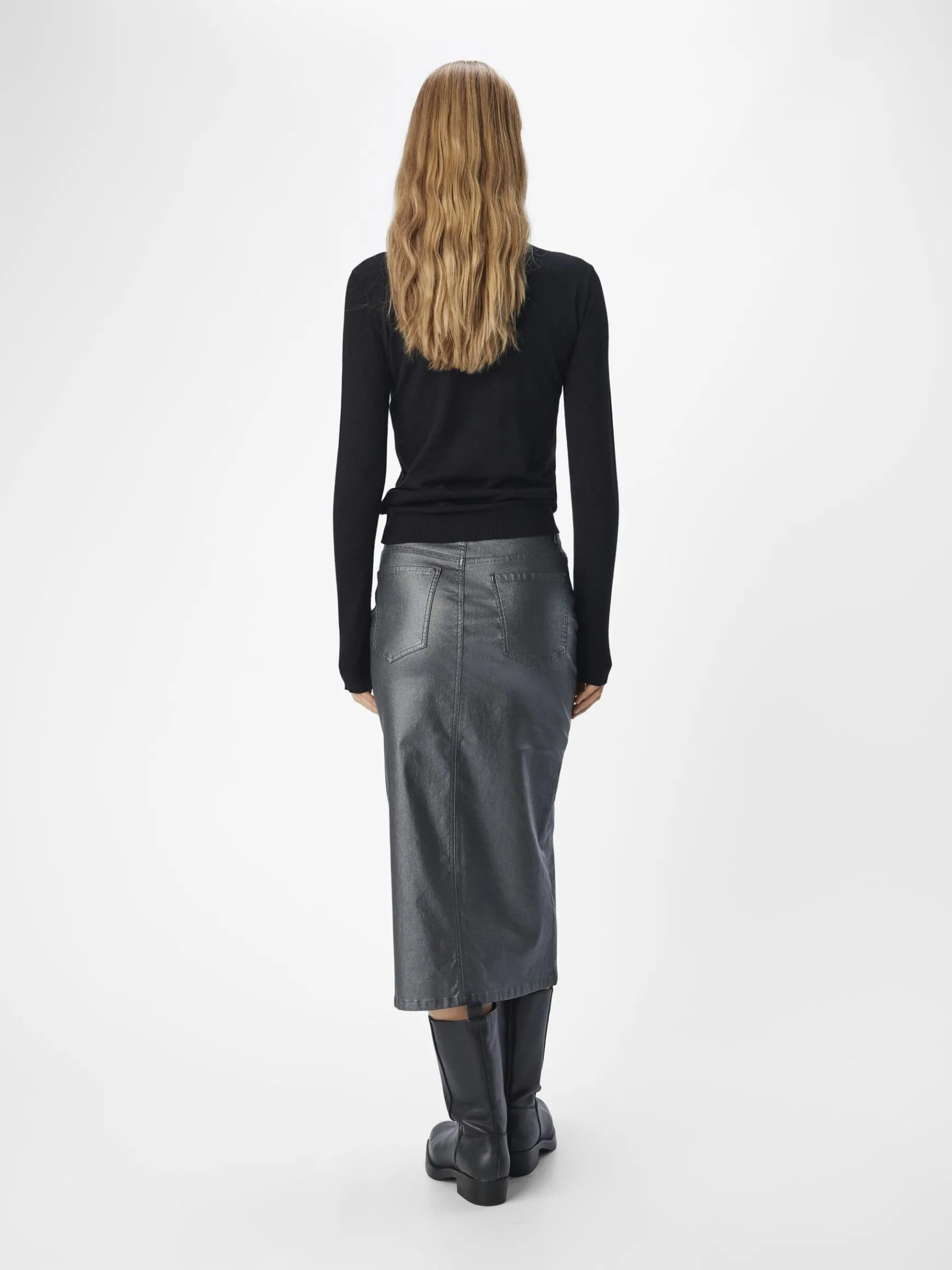 OBJECT Kjolar*COATADE MIDIKJOL Brushed Nickel