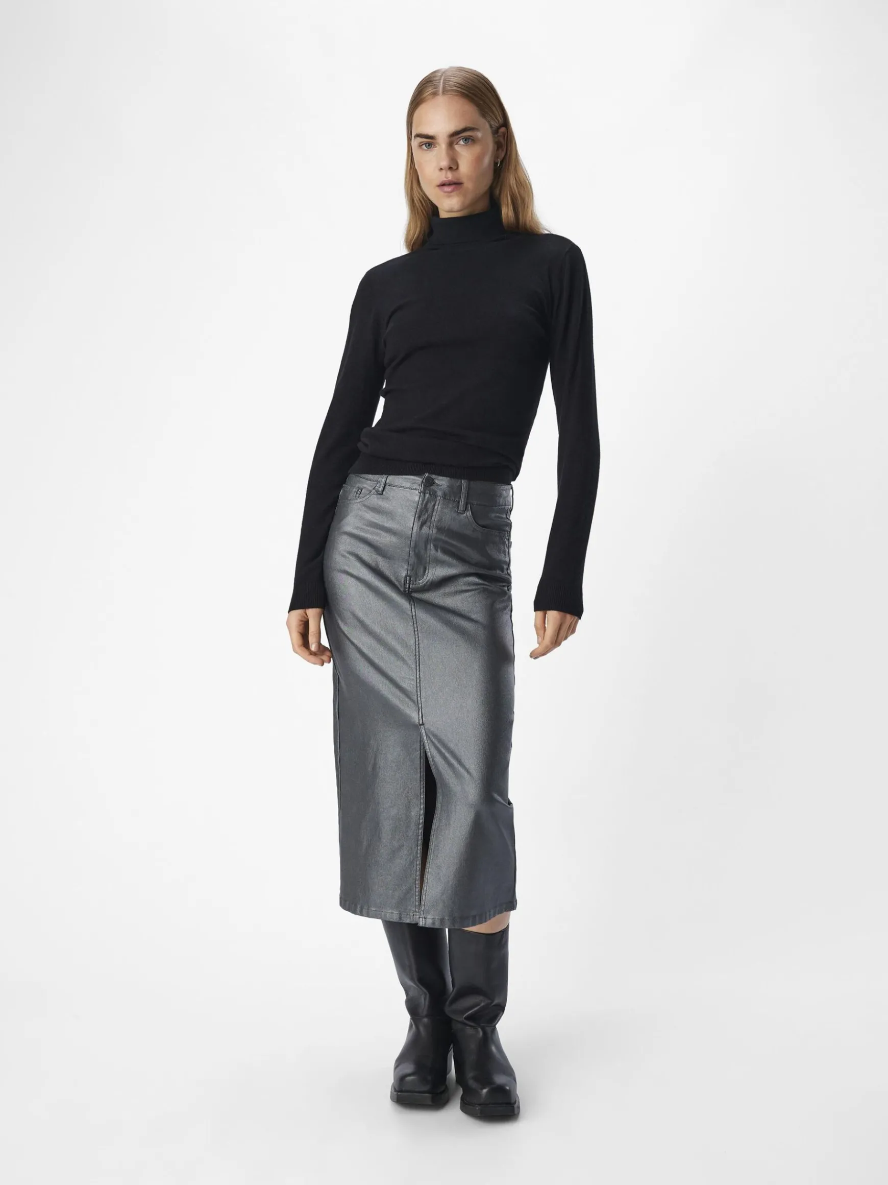 OBJECT Kjolar*COATADE MIDIKJOL Brushed Nickel