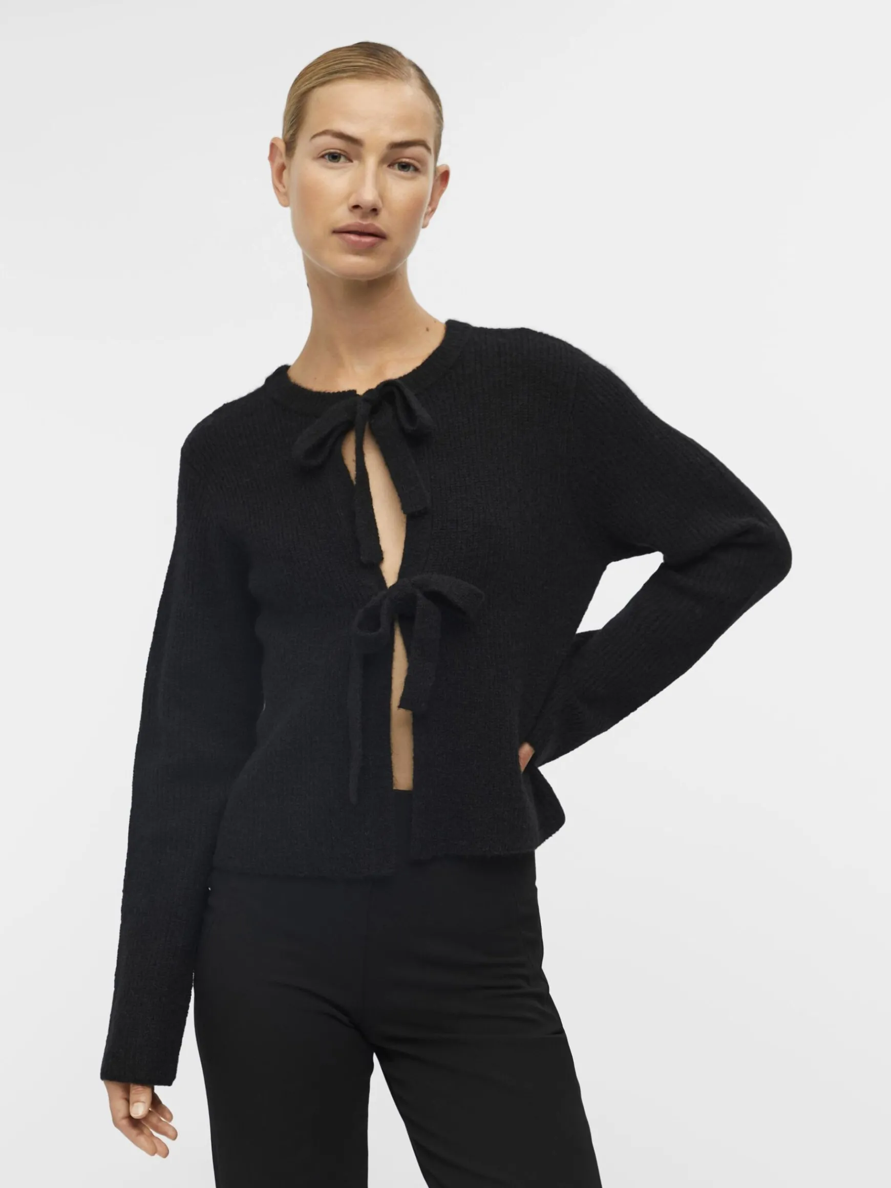 OBJECT Cardigans*CROPPAD ULLBLANDNING KOFTA Black