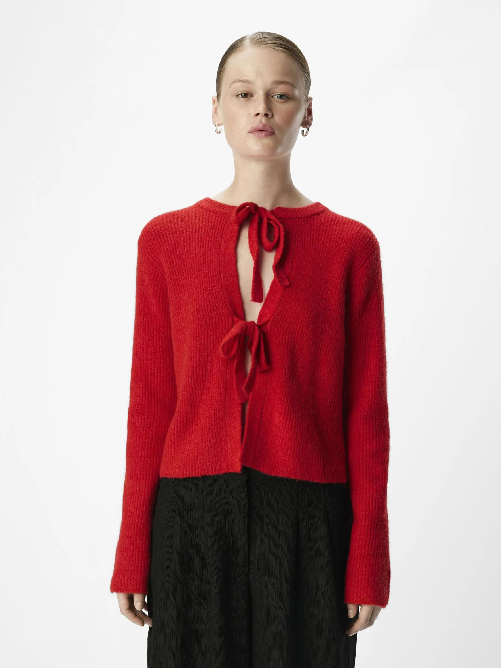 OBJECT Cardigans*CROPPAD ULLBLANDNING KOFTA Flame Scarlet
