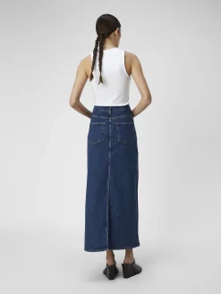 OBJECT Basic|Kjolar*DENIM MAXIKJOL Medium Blue Denim