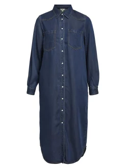 OBJECT Klänningar*DENIM MAXIKLÄNNING Dark Blue Denim