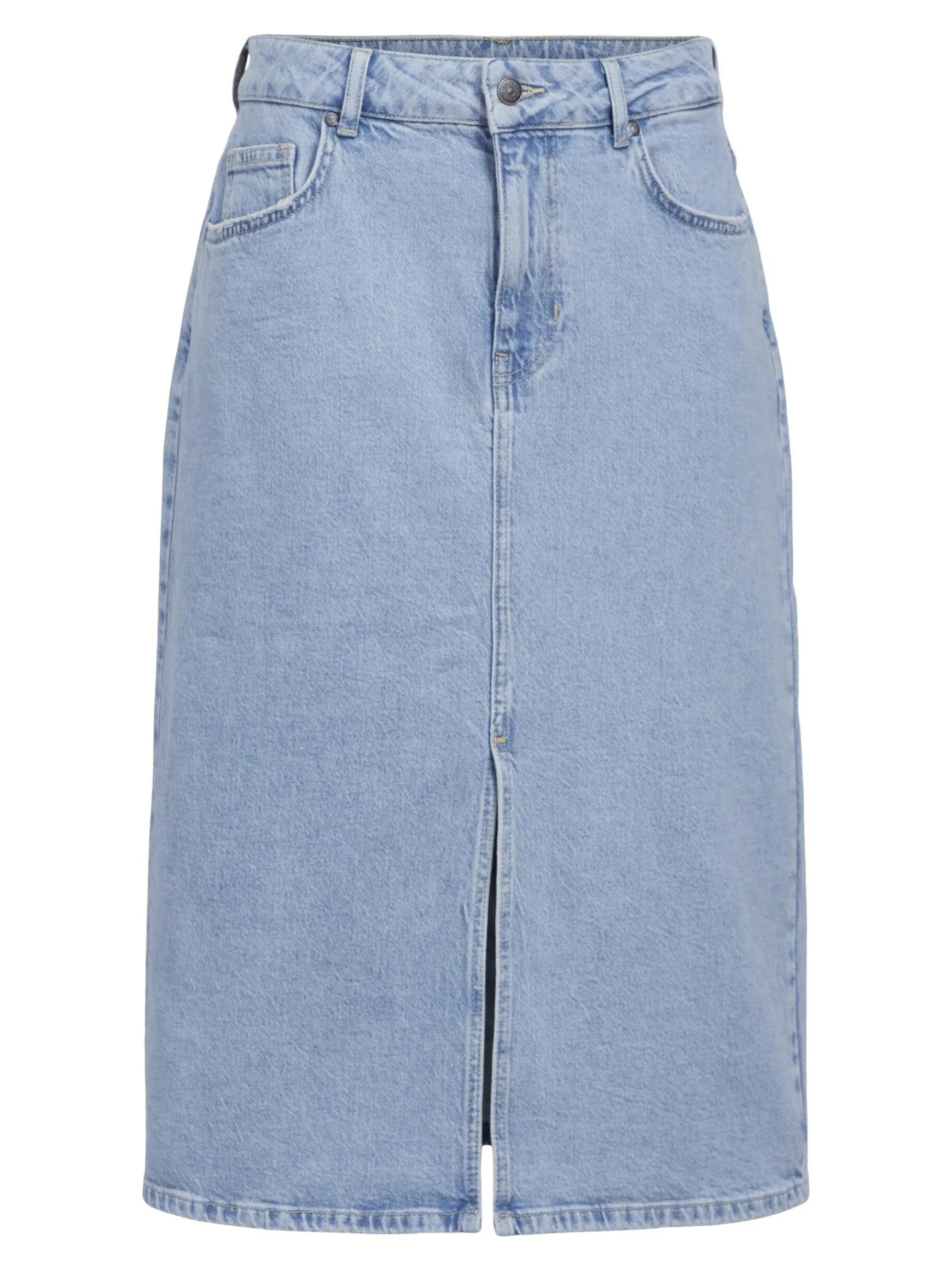OBJECT Basic|Kjolar*DENIM MIDIKJOL Light Blue Denim