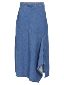OBJECT Kjolar*DENIM MIDIKJOL Medium Blue Denim