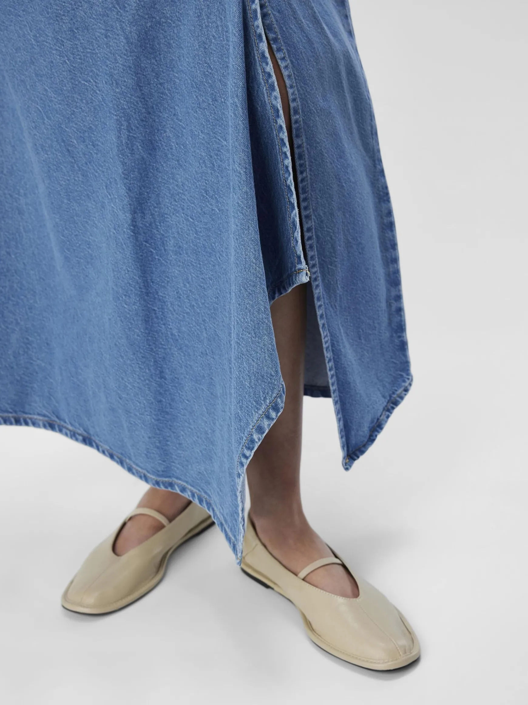 OBJECT Kjolar*DENIM MIDIKJOL Medium Blue Denim