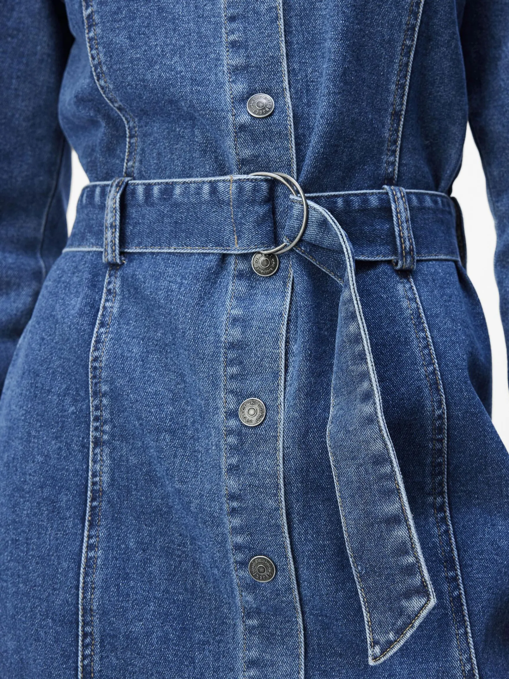 OBJECT Klänningar*DENIM MIDIKLÄNNING Medium Blue Denim