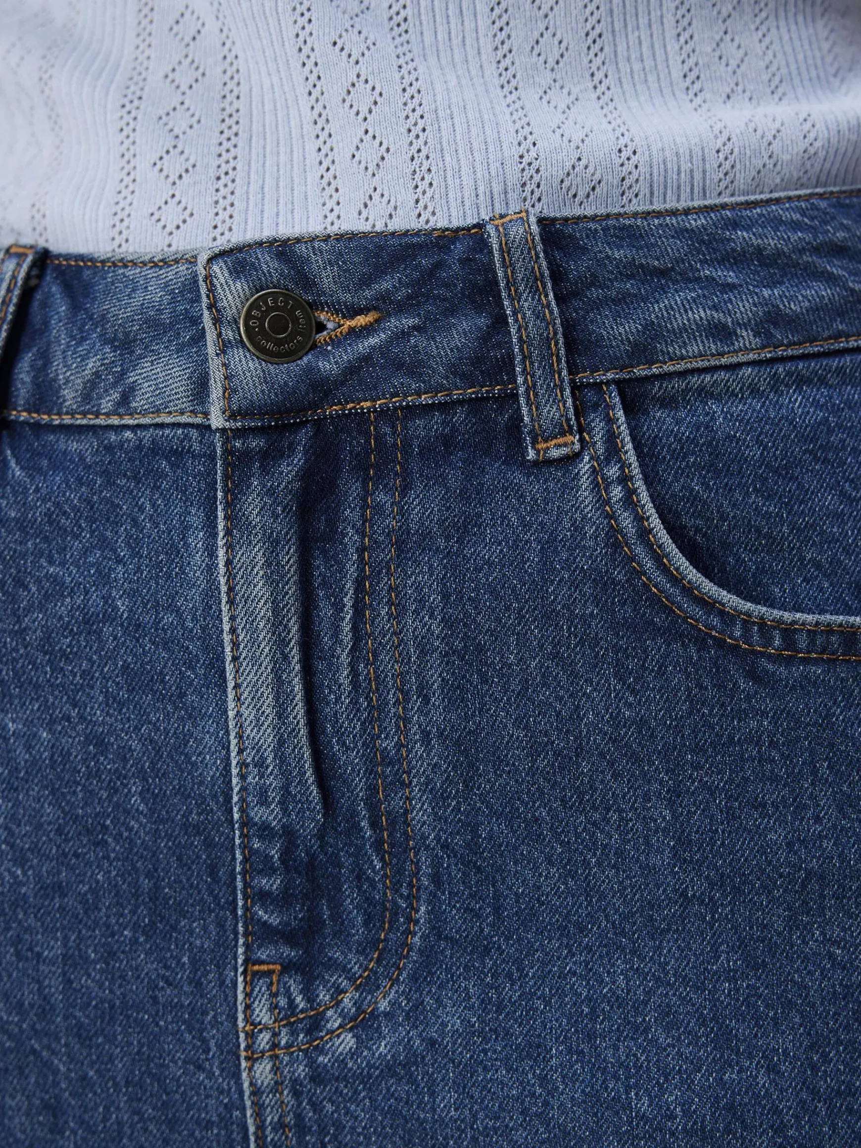 OBJECT Kjolar*DENIM MINIKJOL Medium Blue Denim