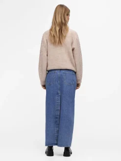 OBJECT Kjolar*DENIM PENNKJOL Medium Blue Denim