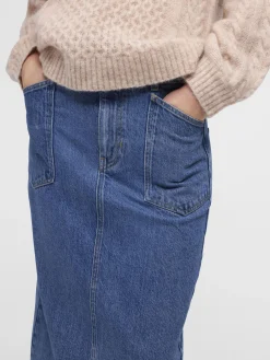 OBJECT Kjolar*DENIM PENNKJOL Medium Blue Denim