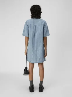OBJECT Klänningar*DENIM SKJORTKLÄNNING Medium Blue Denim