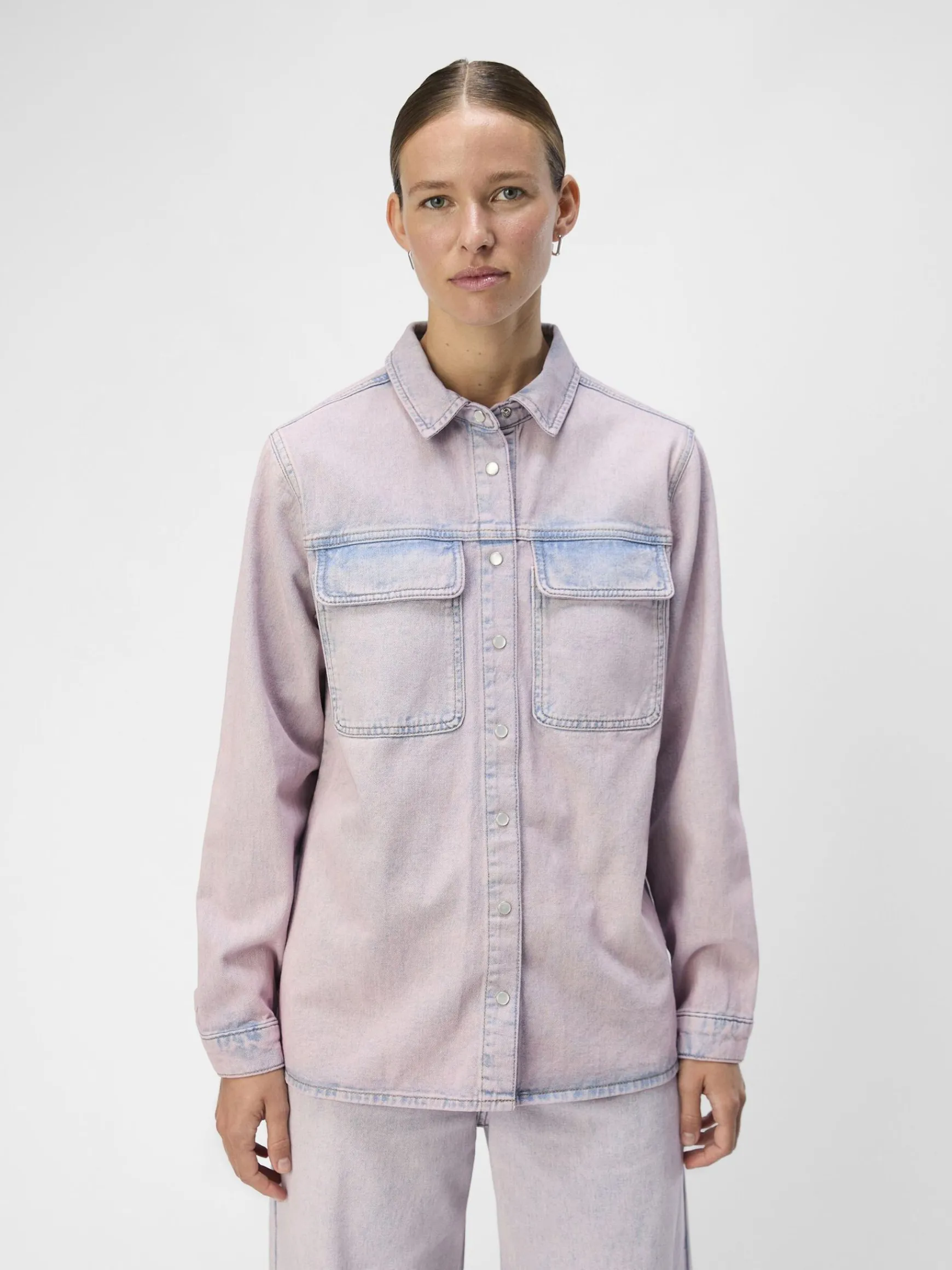 OBJECT Ytterkläder*DENIM ÖVERSKJORTA Pink Frosting