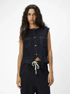 OBJECT Toppar|Ytterkläder*DENIM VÄST Dark Blue Denim