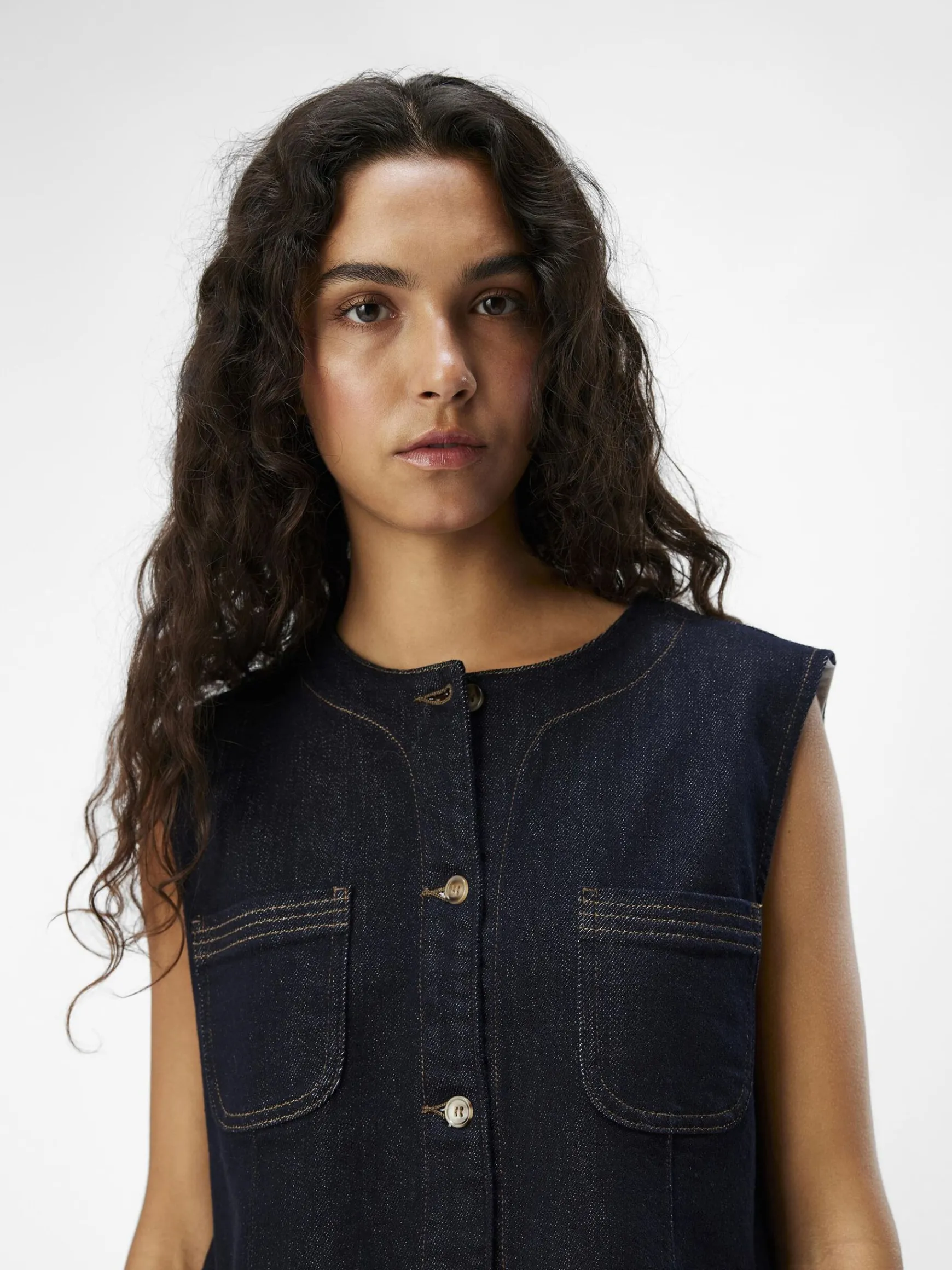 OBJECT Toppar|Ytterkläder*DENIM VÄST Dark Blue Denim
