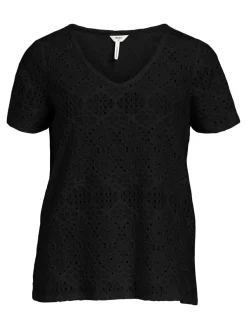 OBJECT Toppar*DETALJERAD V-RINGAD BLUS Black