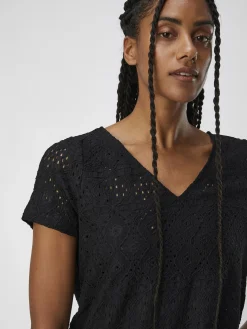 OBJECT Toppar*DETALJERAD V-RINGAD BLUS Black