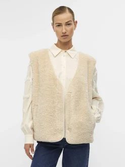 OBJECT Ytterkläder*FLEECE VÄST Sandshell