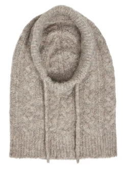 OBJECT Accessoarer*FLÄTSTICKAD BALACLAVA Humus