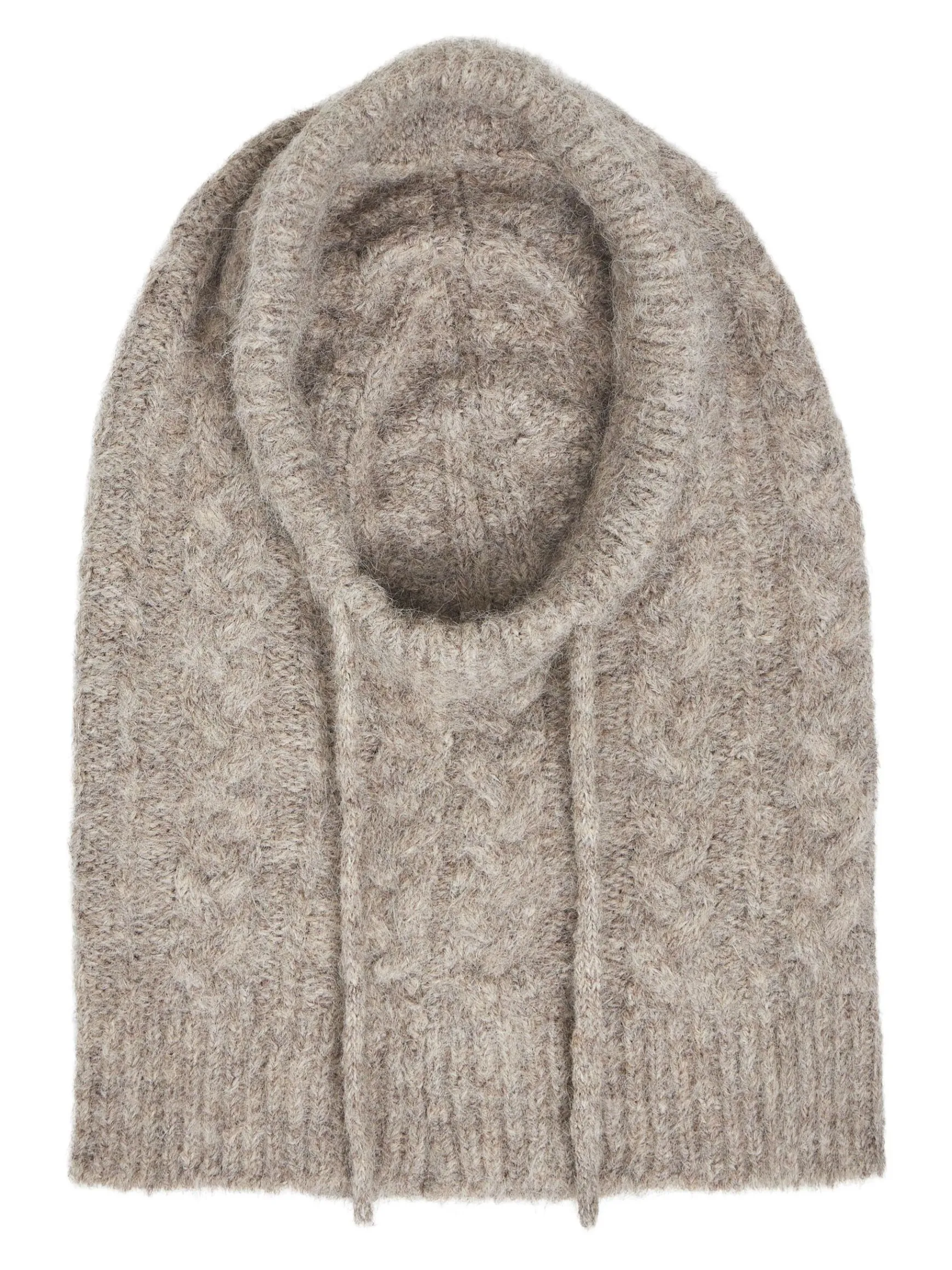OBJECT Accessoarer*FLÄTSTICKAD BALACLAVA Humus