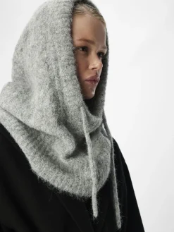 OBJECT Accessoarer*FLÄTSTICKAD BALACLAVA Light Grey Melange