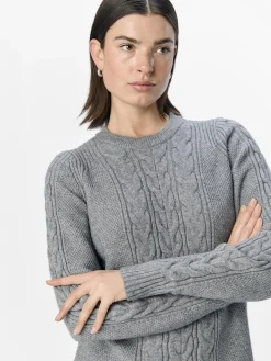 OBJECT Klänningar*FLÄTSTICKAD KORT KLÄNNING Medium Grey Melange