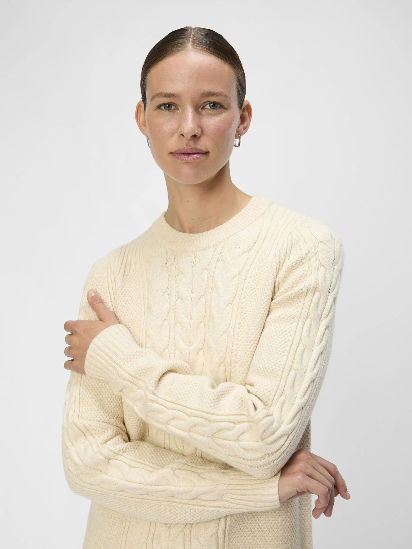 OBJECT Klänningar*FLÄTSTICKAD KORT KLÄNNING Sandshell