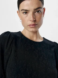 OBJECT Toppar*GLITTRIG TOPP MED PUFFÄRMAR Black