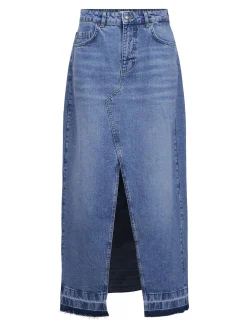OBJECT Kjolar*HÖG MIDJA JEANSKJOL Medium Blue Denim