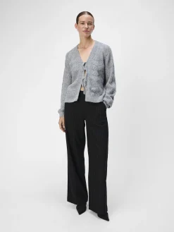 OBJECT Cardigans*KNYTNING FRAM KOFTA Medium Grey Melange