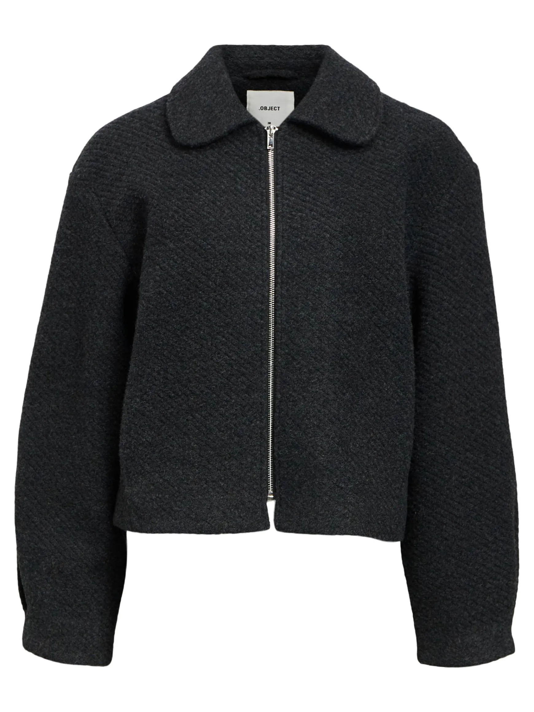 OBJECT Ytterkläder*KORT JACKA Dark Grey Melange