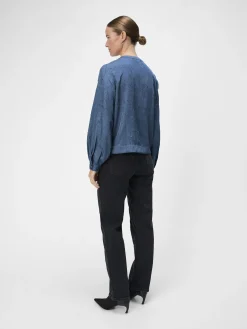 OBJECT Skjortor|Toppar*KRINKLAD BLUS Bering Sea