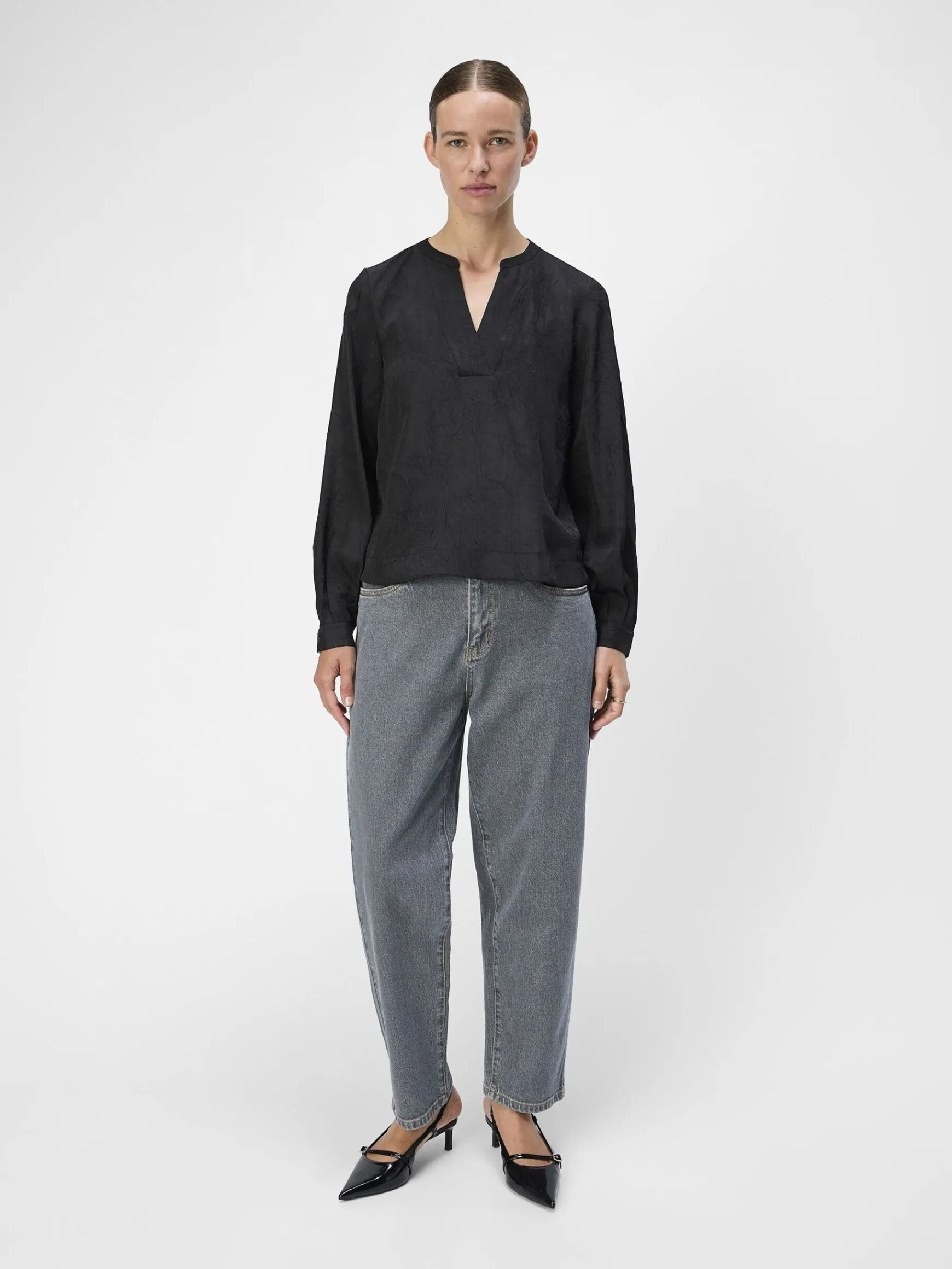 OBJECT Skjortor|Toppar*KRINKLAD BLUS Black