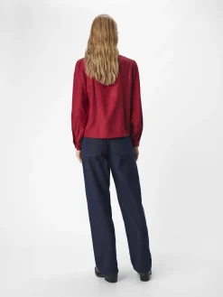 OBJECT Skjortor|Toppar*KRINKLAD BLUS Red Dahlia