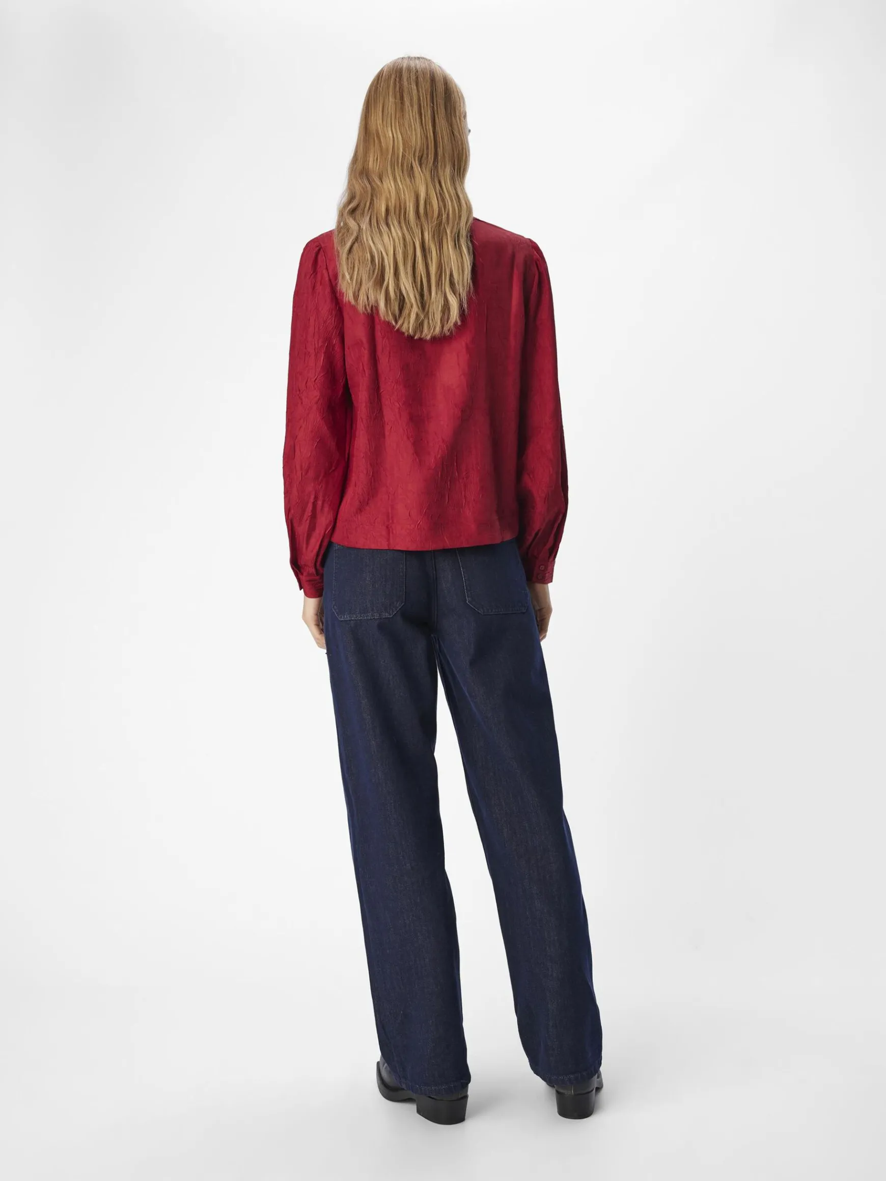 OBJECT Skjortor|Toppar*KRINKLAD BLUS Red Dahlia