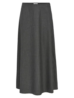 OBJECT Kjolar*KRITSTRECKSRANDIGA MAXIKJOL Dark Grey Melange