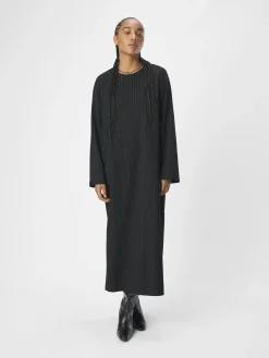 OBJECT Klänningar*KRITSTRECKSRANDIGA MIDIKLÄNNING Black