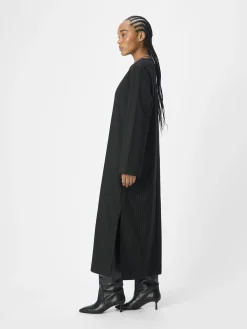 OBJECT Klänningar*KRITSTRECKSRANDIGA MIDIKLÄNNING Black