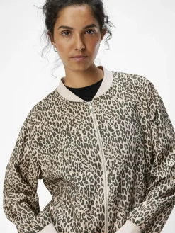 OBJECT Ytterkläder*LEOPARDMÖNSTRADE BOMBERJACKA Incense
