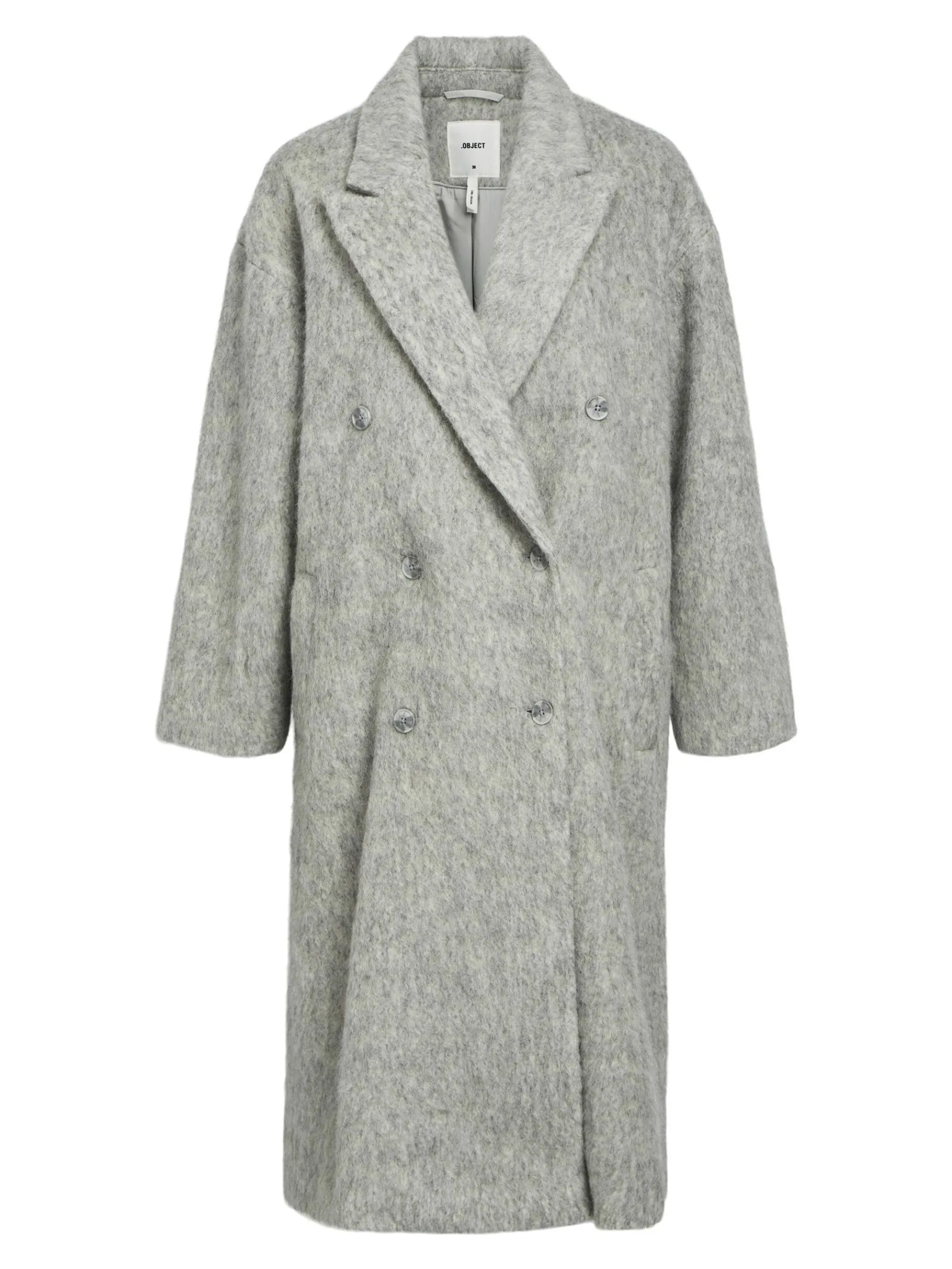 OBJECT Ytterkläder*LÅNG KAPPA Light Grey Melange