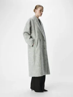 OBJECT Ytterkläder*LÅNG KAPPA Light Grey Melange